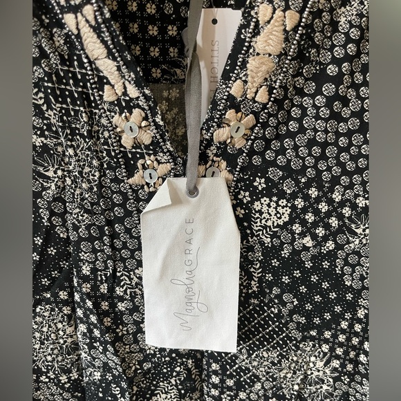 Magnolia Grace| Boho Floral Pattern Long Sleeve Blouse w Embroidered Beading••• - Picture 8 of 11